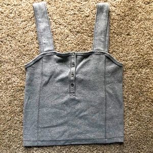 Abercrombie and Fitch grey cropped tank, small